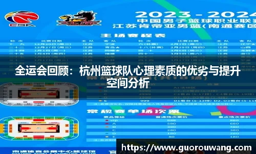 全运会回顾：杭州篮球队心理素质的优劣与提升空间分析